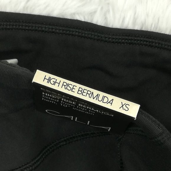 Calia Womens Activewear Bermuda Shorts Black‎ Stretch Nylon Blend Pull On XS New - Picture 10 of 11